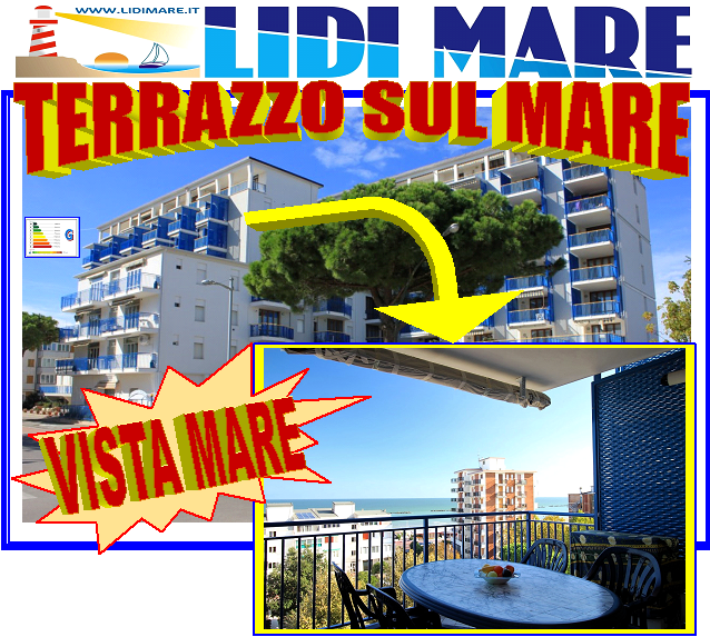 TRILOCALE CON TERRAZZO FRONTE MARE LIDO NAZIONI